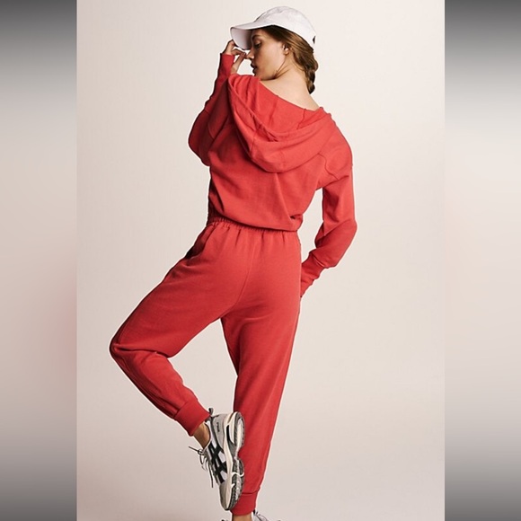 Free People FP Movement Training Day Hoodie Jumpsuit in Red - Picture 5 of 7